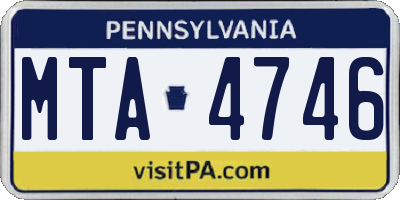 PA license plate MTA4746