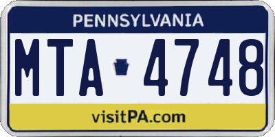 PA license plate MTA4748