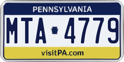 PA license plate MTA4779