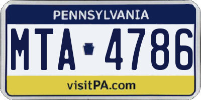 PA license plate MTA4786