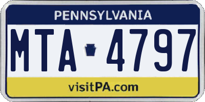 PA license plate MTA4797