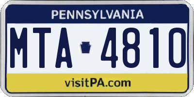 PA license plate MTA4810