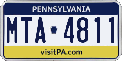 PA license plate MTA4811