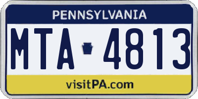 PA license plate MTA4813
