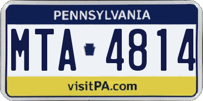 PA license plate MTA4814