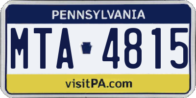 PA license plate MTA4815