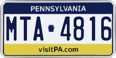 PA license plate MTA4816