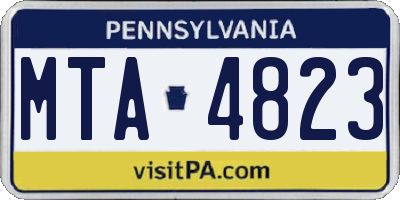 PA license plate MTA4823
