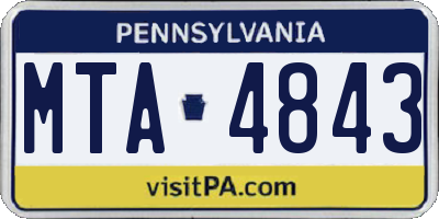 PA license plate MTA4843