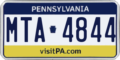 PA license plate MTA4844