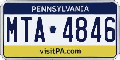 PA license plate MTA4846