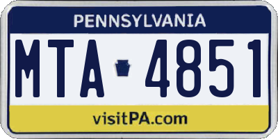 PA license plate MTA4851