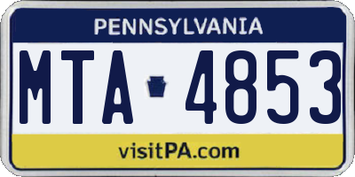 PA license plate MTA4853