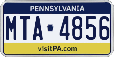 PA license plate MTA4856
