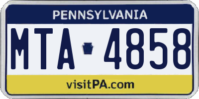 PA license plate MTA4858