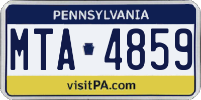PA license plate MTA4859