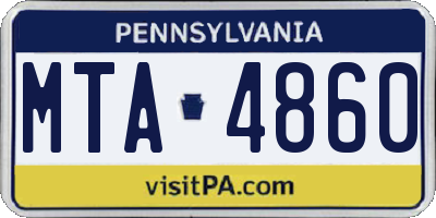 PA license plate MTA4860
