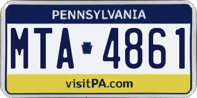 PA license plate MTA4861