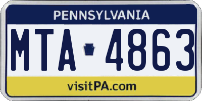 PA license plate MTA4863
