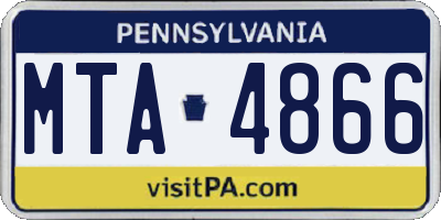 PA license plate MTA4866