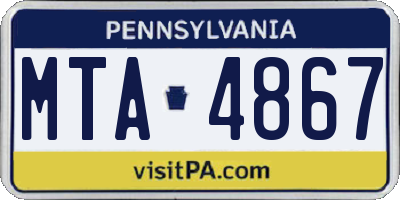 PA license plate MTA4867