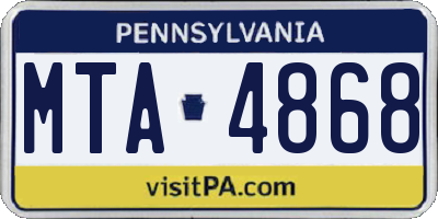 PA license plate MTA4868
