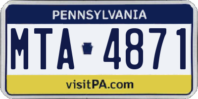 PA license plate MTA4871
