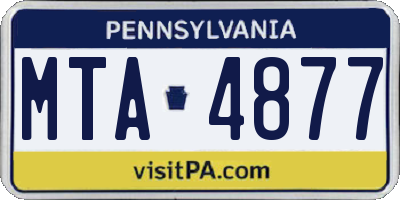 PA license plate MTA4877
