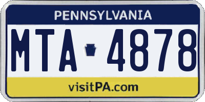 PA license plate MTA4878