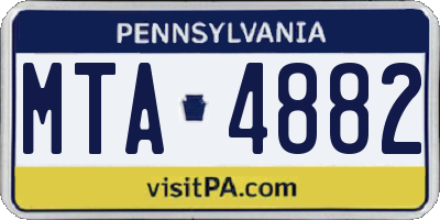 PA license plate MTA4882