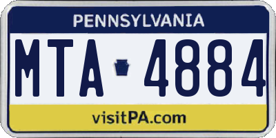 PA license plate MTA4884