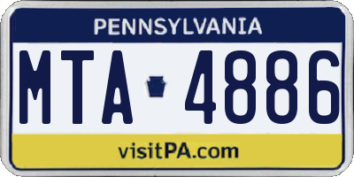 PA license plate MTA4886