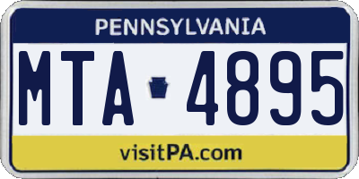 PA license plate MTA4895