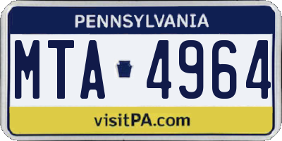 PA license plate MTA4964