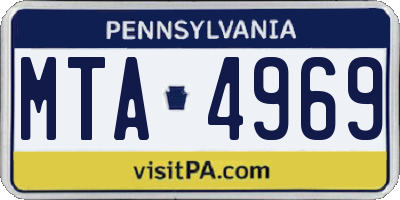 PA license plate MTA4969