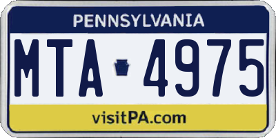 PA license plate MTA4975