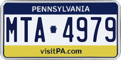 PA license plate MTA4979