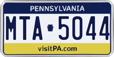 PA license plate MTA5044