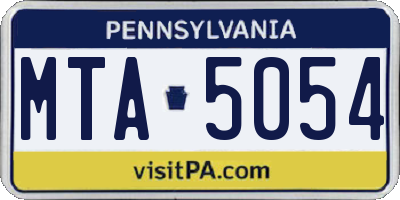 PA license plate MTA5054