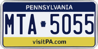 PA license plate MTA5055