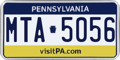 PA license plate MTA5056