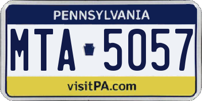 PA license plate MTA5057