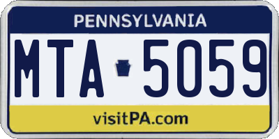 PA license plate MTA5059