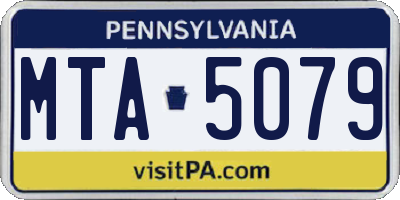 PA license plate MTA5079