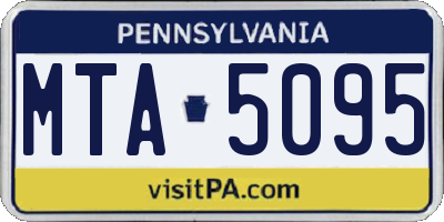 PA license plate MTA5095
