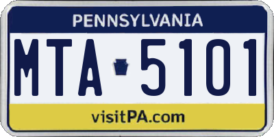 PA license plate MTA5101