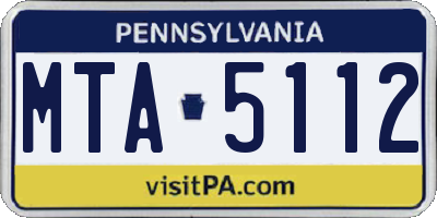 PA license plate MTA5112