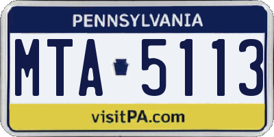 PA license plate MTA5113