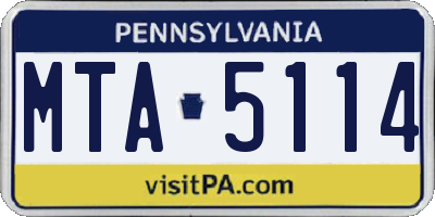 PA license plate MTA5114