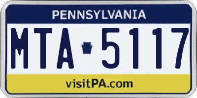 PA license plate MTA5117